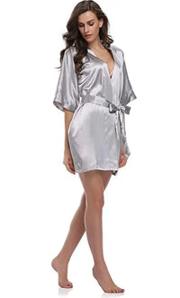 Plain Satin Robes silver M