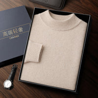 Men's Double-strand Thickened Cashmere Sweater Camel Color