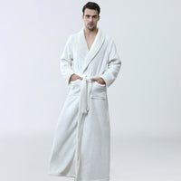 Coral Fleece Nightgown Homewear Thickened Pajamas White