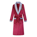 Flannel Robe Kimono Bathrobe Gown Burgundy 12 M