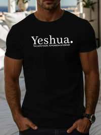 Summer Casual Short Sleeved T-shirt With YESHUA Print For Men