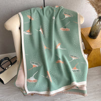 Cashmere-like Thick Warm Tassel Decorative Scarf Light Green 180x65cm