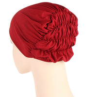 New Multicolor Back Elastic Hat Wine Red