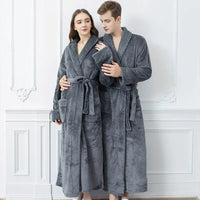 Coral Velvet Thick Couple Bathrobes