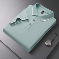 Men's Polo Shirt Lapel T-shirt Summer Short Sleeve Mint Green