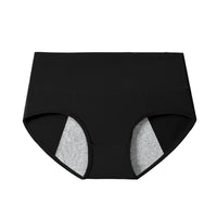 High Waist Cotton Women's Panties Leak Proof Black 1pc XL (55-65kg)