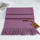 Women's Fashion Scarf Imitation Cashmere FYR330 5 Violet 190x68cm With Tassels