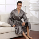 Plus Size Ultra-thin Luxury Robe For Men Gray