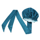 Double satin turban hat Hole blue