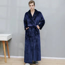 Coral Velvet Thick Couple Bathrobes NavyBlue Male M 40-60kg