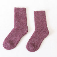 Men's Cashmere Thickened Cashmere Socks Womens Wine Red One size