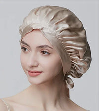 Pure Silk Hair Bonnets For Women dark khaki free size