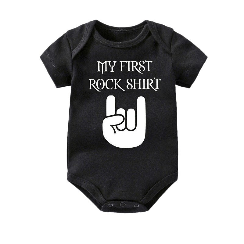 Finger letter romper black