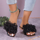 Fashion Flower Flat Slippers For Women