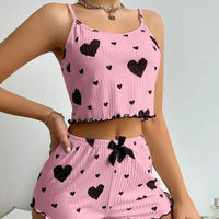 Sleepwear 2 PCS Short Tank Tops And Shorts pink M