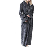 Unisex Winter Fleece Bath Robe Grey