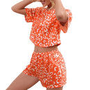 Tops And Shorts Loungewear Suit Orange