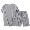 Home Wear Short Sleeve Shorts Suit Pajamas Gray Suit