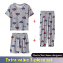 3 Piece Children's Summer Short-sleeved Pyjamas 3pcs-ja-huiche 130 Height 120-130cm