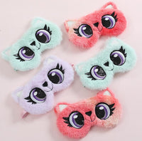 New Owl Eye Mask Gradient Colorful Plush Eye Mask