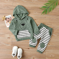 Boy's Hooded Spring And Autumn Wear Light Green