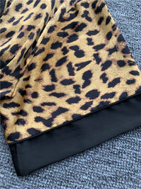 Silk Animal Print Pajamas Set With Lapels For Women