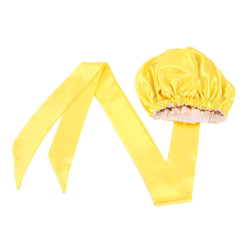 Double satin turban hat Yellow