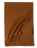 Pure Color Water Ripple Cashmere Warm Scarf Golden Camel 180cm