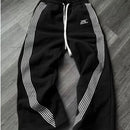 Loose Fitting Fleece-Lined Striped Sports Pants