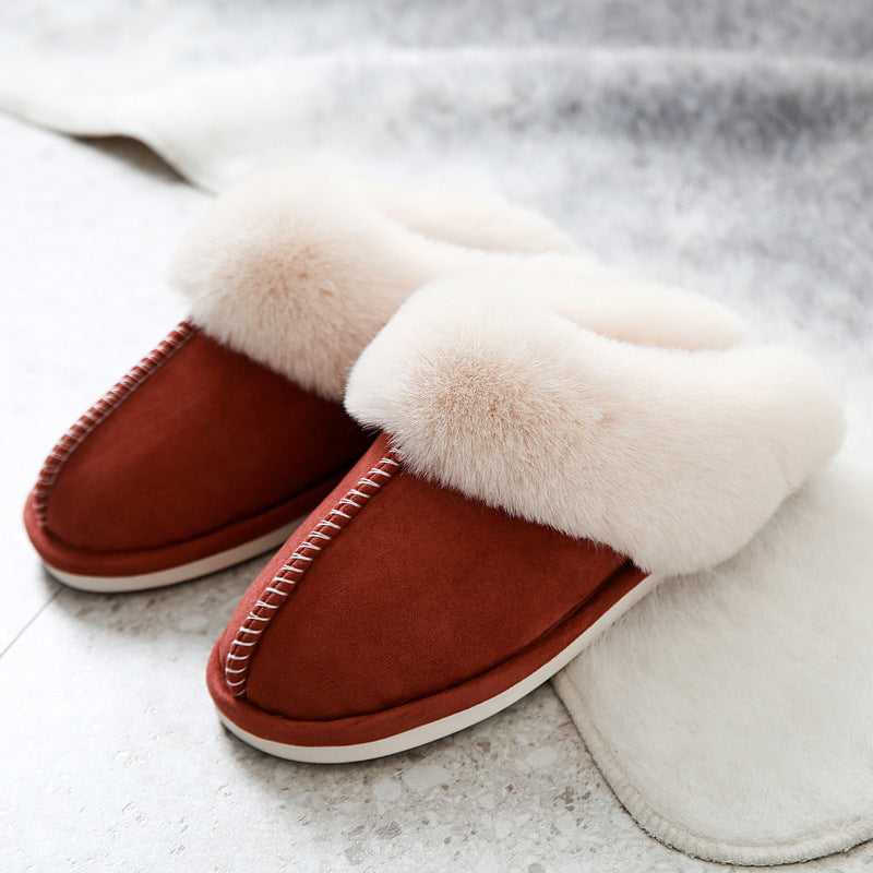 Cotton slippers Brick red