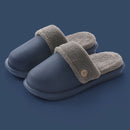 Home non-slip thick warm and comfortable EVA waterproof cotton slippers Navy Blue