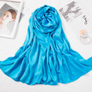 Monochrome matte satin headscarf Lake blue 180x70cm