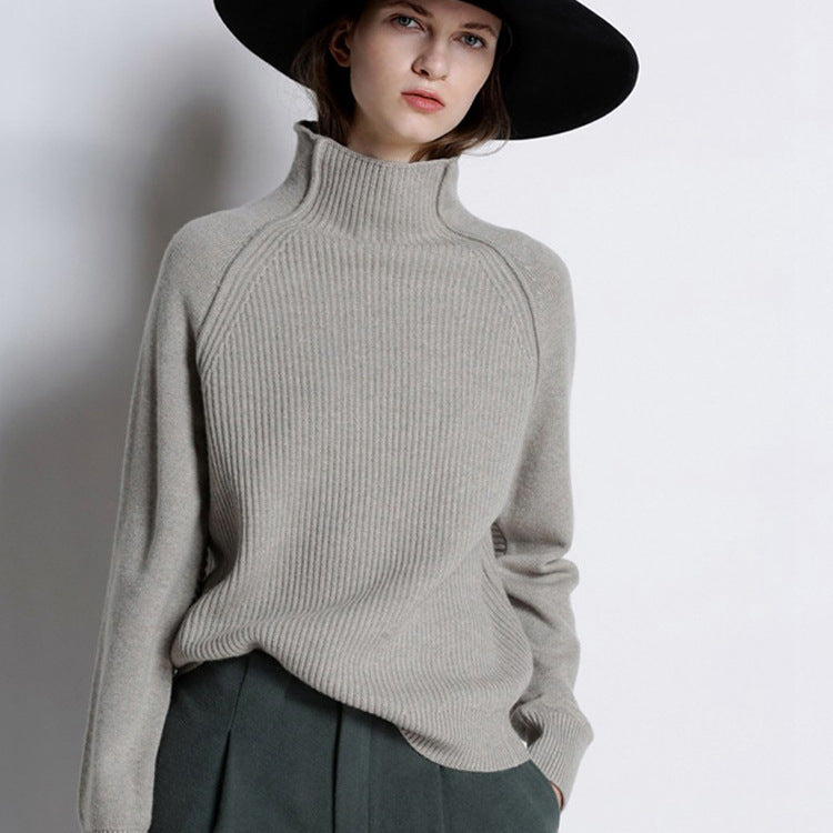 Women's high neck cashmere sweater