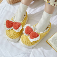 Cute Bow Cotton Slippers For Women