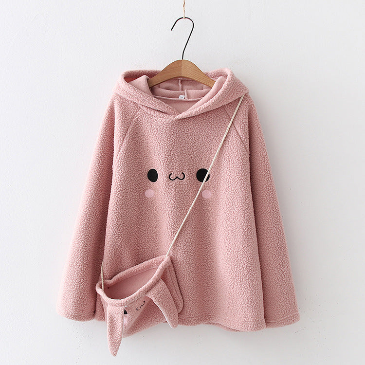 Fleece sweater for women Pink One size