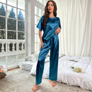 Ice Silk Pajamas For Women- Summer Indigo