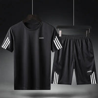 Summer Breathable Sports Suit set black XL 66-74KG