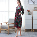 Ice Silk Couple Pajamas Thin suit Black