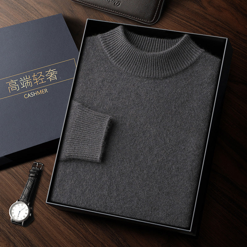 Men's Double-strand Thickened Cashmere Sweater Elephant Gray