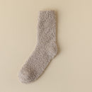 Thick Winter Fleece-lined Long Room Socks Mid Calf Brown Free Size No Lint