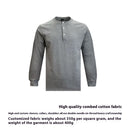 American Retro 320g Heavy Henley Shirt Slim Cotton T-shirt Flower Gray