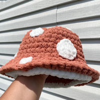 Cute Handmade Knitted Plush Mob Cap For Kids Orange