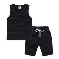 Children's Lounge Vest and Short Black