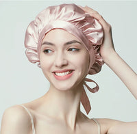 Pure Silk Hair Bonnets For Women dust pink free size