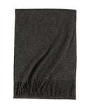 Pure Color Water Ripple Cashmere Warm Scarf Carbon Gray 180cm