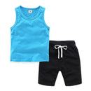 Children's Lounge Vest and Short Lake Blue