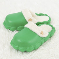 Detachable Shoes Winter Slippers For Women Waterproof Slippers Green