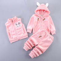 Children's Pyjamas Three Piece Set Carrot Set Pink