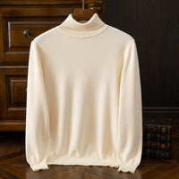 Men's Casual Turtleneck Sweater Keep Warm Beige