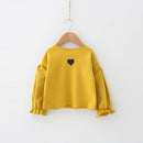 Adorable Korean-Inspired Puff-Sleeve T-shirt With Playful Love-Print Design Ginger yellow